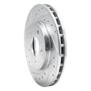 R1 96-00 Chrysler Town & Country Front Left Drilled & Slotted Silver Brake Rotor