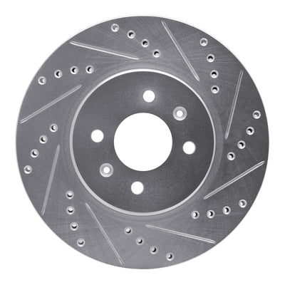 R1 12-23 Hyundai ACCENT Front Right Drilled & Slotted Silver Brake Rotor