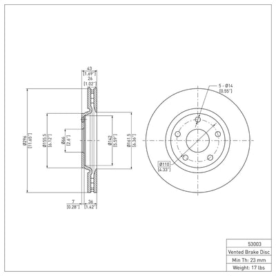 DFC 04-12 Chevrolet Malibu Front Geospec Rotors with 5000 Advanced Brake Pads w/Hardware