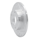 R1 02-06 Audi A4 Quattro Rear Right Drilled & Slotted Silver Brake Rotor