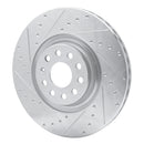 R1 2012-2025 Audi S3 (USA/Canada) Front Left Drilled & Slotted Silver Brake Rotor