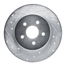 R1 87-91 Chrysler TC Maserati Rear Left Drilled & Slotted Silver Brake Rotor