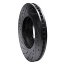 R1 03-06 Kia Sorento Front Right Drilled & Slotted Black Brake Rotor