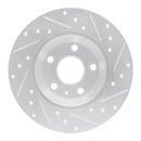 R1 08-15 Audi TT Rear Left Drilled & Slotted Silver Brake Rotor