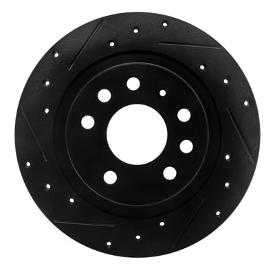 R1 03-11 Cadillac BLS (Mexico) Rear Left Drilled & Slotted Black Brake Rotor
