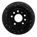 R1 03-11 Cadillac BLS (Mexico) Rear Left Drilled & Slotted Black Brake Rotor