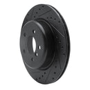R1 11-16 BMW 535I Rear Left Drilled & Slotted Black Brake Rotor