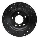 R1 03-06 BMW Z4 Rear Right Drilled & Slotted Black Brake Rotor