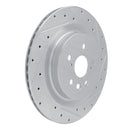 R1 20-25 Lexus RX500h Rear Right Drilled & Slotted Silver Brake Rotor