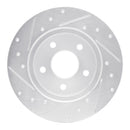 R1 04-12 Chevrolet Malibu Rear Right Drilled & Slotted Silver Brake Rotor