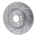 R1 09-14 Mini Cooper (Excl Clubman) Front Left Drilled & Slotted Silver Brake Rotor
