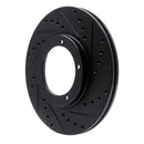 R1 67-88 Porsche 911 Front Right Drilled & Slotted Black Brake Rotor