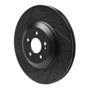 R1 17-23 Mercedes-Benz E43 AMG Rear Left Drilled & Slotted Black Brake Rotor