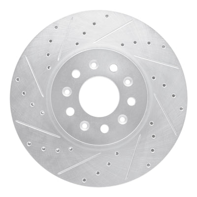 R1 16-21 Buick Regal Sportback Front Left Drilled & Slotted Silver Brake Rotor