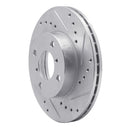 R1 99-07 Suzuki Esteem Front Right Drilled & Slotted Silver Brake Rotor