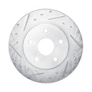 R1 08-18 Pontiac Vibe Rear Drilled & Slotted Silver Brake Rotor Set