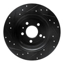 R1 96-04 Volvo C70 Rear Right Drilled & Slotted Black Brake Rotor