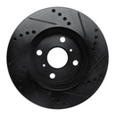R1 04-06 Scion XB Front Left Drilled & Slotted Black Brake Rotor