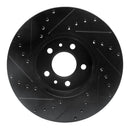 R1 98-02 Ford Crown Victoria Front Right Drilled & Slotted Black Brake Rotor