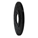 R1 76-81 Toyota Celica Front Left Drilled & Slotted Black Brake Rotor