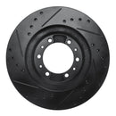 R1 90-04 Mitsubishi Montero Sport (USA/Canada) Front Right Drilled & Slotted Black Brake Rotor