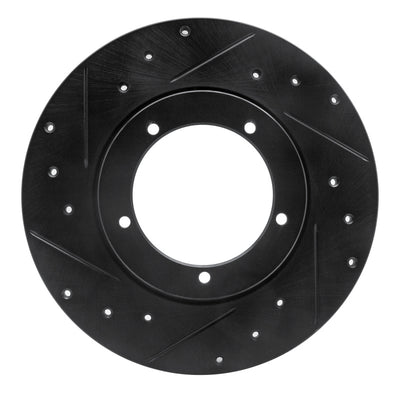 R1 65-76 Porsche 911 Front Left Drilled & Slotted Black Brake Rotor