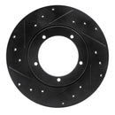R1 65-76 Porsche 911 Front Left Drilled & Slotted Black Brake Rotor