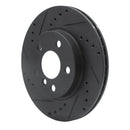 R1 14-21 BMW i3 Front Left Drilled & Slotted Black Brake Rotor