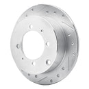 R1 92-04 Dodge COLT Rear Left Drilled & Slotted Silver Brake Rotor