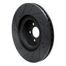 R1 15-23 Ford Mustang Front Right Drilled & Slotted Black Brake Rotor
