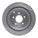 R1 13-24 Infiniti Q60 Front & Rear Drilled & Slotted Silver Brake Rotor Set