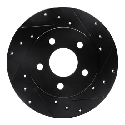 R1 04-12 Chevrolet Malibu Rear Right Drilled & Slotted Black Brake Rotor