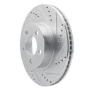 R1 2001-2011 Ford Explorer Sport Front Right Drilled & Slotted Silver Brake Rotor