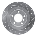 R1 13-16 Mini Cooper Countryman Rear Left Drilled & Slotted Silver Brake Rotor
