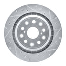 R1 07-17 Lexus LS460 Right Rear Drilled & Slotted Silver Brake Rotor
