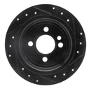 R1 02-15 Mini Cooper (Excl Clubman) Rear Left Drilled & Slotted Black Brake Rotor