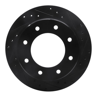 R1 00-11 Cadillac DTS Rear Right Drilled & Slotted Black Brake Rotor