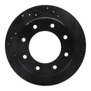 R1 00-11 Cadillac DTS Rear Right Drilled & Slotted Black Brake Rotor