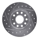 R1 05-25 Audi A3 Quattro Rear Drilled & Slotted Silver Brake Rotor Set