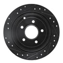 R1 01-07 Buick Rendezvous Rear Right Drilled & Slotted Black Brake Rotor
