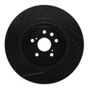 R1 20-25 Lexus RX350 Front Right Drilled & Slotted Black Brake Rotor