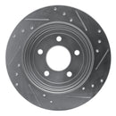 R1 05-08 Ford Escape Rear Left Drilled & Slotted Silver Brake Rotor