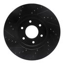 R1 06-09 Chevrolet Trailblazer Front Right Drilled & Slotted Black Brake Rotor