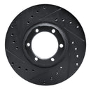 R1 86-96 Dodge Ram 50 Front Left Drilled & Slotted Black Brake Rotor