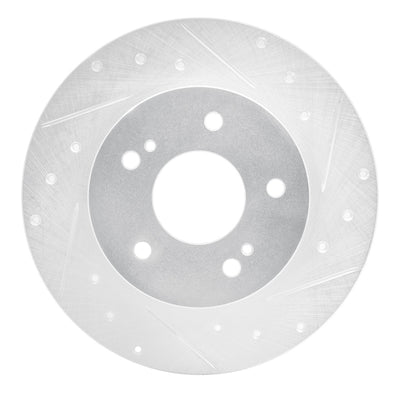 R1 94-04 Infiniti I30 Rear Right Drilled & Slotted Silver Brake Rotor