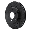 R1 06-09 Chevrolet Trailblazer Front Left Drilled & Slotted Black Brake Rotor