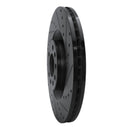 R1 08-11 Saab 9-3 Front Right Drilled & Slotted Black Brake Rotor
