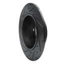 R1 05-23 Chrysler 300 Rear Right Drilled & Slotted Black Brake Rotor