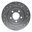 R1 98-05 Buick Park Avenue Rear Left Drilled & Slotted Silver Brake Rotor