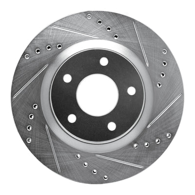 R1 07-15 Nissan Rogue Front Right Drilled & Slotted Silver Brake Rotor